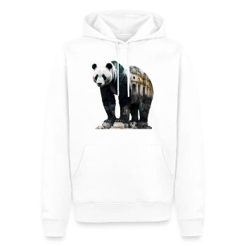 Panda Colorful Architecture Head Gift Animal Panda Bear - Men’s Premium Organic Hoodie - white - Front - Nico (187cm)