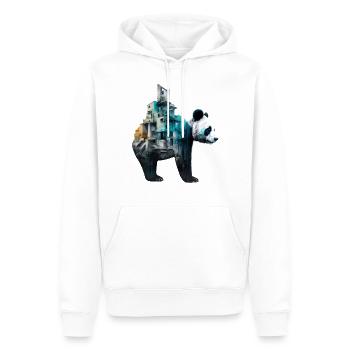 Panda Architecture Colorée Tête Cadeau Animal Panda Ours - Sweat à capuche Premium bio Homme - blanc - Devant - Nico (187cm)