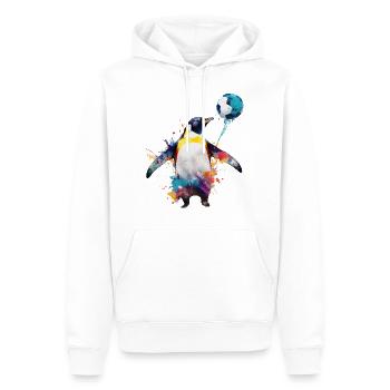 Pinguin Fußball Bunt Geschenk Tiermotiv Tier Kunst - Männer Premium Bio Hoodie - Weiß - Vorne - Nico (187cm)