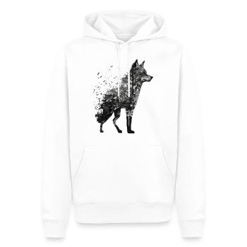 Wolf Gift Art Tree Leaves Animal Forest Zoo - Men’s Premium Organic Hoodie - white - Front - Nico (187cm)