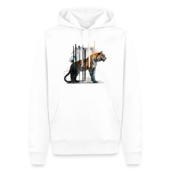 Tiger Kunst Architektur Kunstwerk Geschenk Tier - Männer Premium Bio Hoodie - Weiß - Vorne - Nico (187cm)