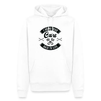 Mécanicien automobile Réparation de moteur de voiture - Sweat à capuche Premium bio Homme - blanc - Devant - Nico (187cm)