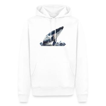 Baleine Coloré Océan Animal Motif Montagnes Cadeau Art - Sweat à capuche Premium bio Homme - blanc - Devant - Nico (187cm)