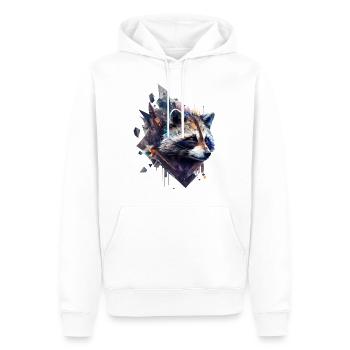 Raccoon Art Animal Gift Zoo Polygon Motif - Men’s Premium Organic Hoodie - white - Front - Nico (187cm)