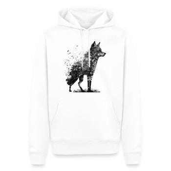 Wolf Kunst Zeichnung Kunstwerk Geschenk Tier Zoo - Männer Premium Bio Hoodie - Weiß - Vorne - Nico (187cm)