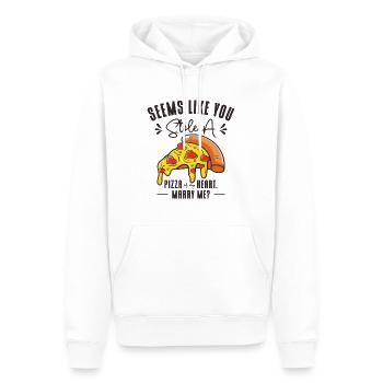 Pizza Foodie Beziehung Fast Food Pick Up Lines - Männer Premium Bio Hoodie - Weiß - Vorne - Nico (187cm)