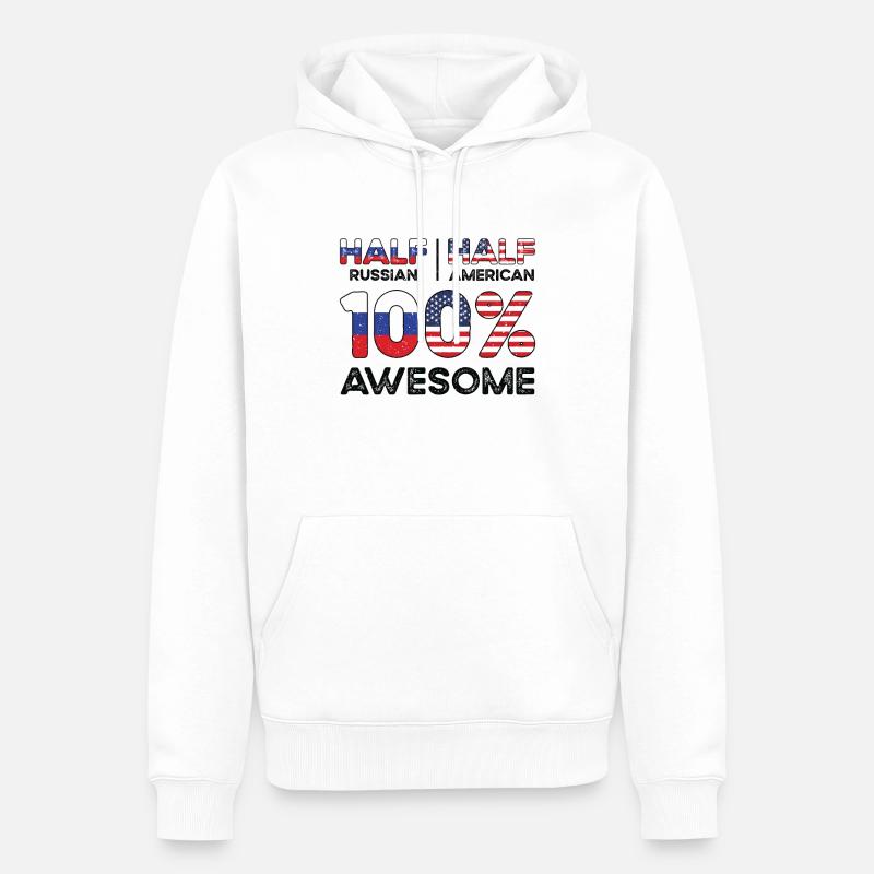 Né Russie Russie États-Unis - Sweat à capuche Premium bio Homme - blanc