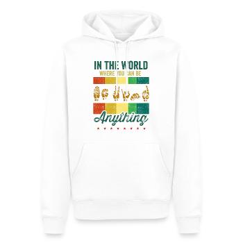 Amerikanische Gebärdensprache ASL Be Kind - Männer Premium Bio Hoodie - Weiß - Vorne - Nico (187cm)