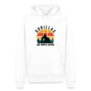 World Wildlife Day Gorilla Wildlife Animal - Men’s Premium Organic Hoodie - white - Front - Nico (187cm)