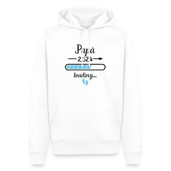 Papá 2024 Loading Schwangerschaft Papa Vater - Männer Premium Bio Hoodie - Weiß - Vorne - Nico (187cm)
