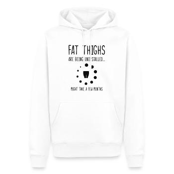 Uninstalling Fat Thighs Fitness Enthusiast - Men’s Premium Organic Hoodie - white - Front - Nico (187cm)