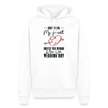 Herz Paar Hochzeit Beziehung Romantik Zitate - Männer Premium Bio Hoodie - Weiß - Vorne - Nico (187cm)