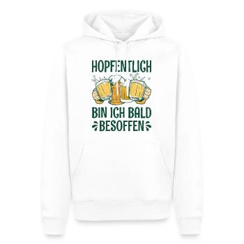 Hopfentlich Bin Ich Bald Besoffen Bier Saufen - Männer Premium Bio Hoodie - Weiß - Vorne - Nico (187cm)
