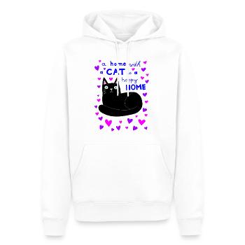 Chat Propriétaire Chat Amoureux des chats Fan de chat - Sweat à capuche Premium bio Homme - blanc - Devant - Nico (187cm)