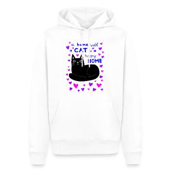 Chat chats beau dicton propriétaire de chat - Sweat à capuche Premium bio Homme - blanc - Devant - Nico (187cm)