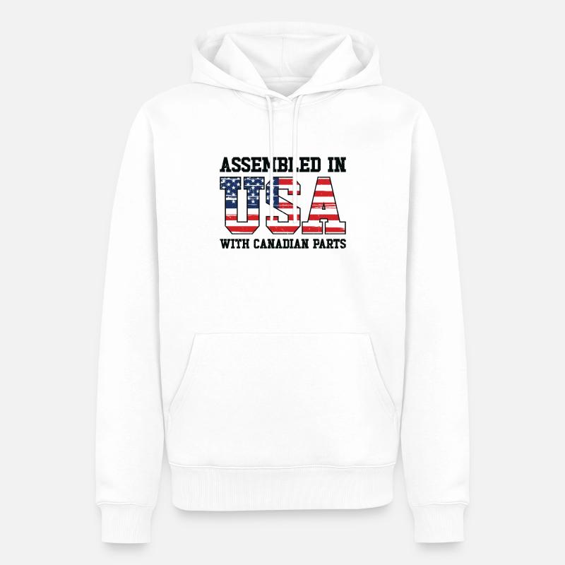 Naissance: Canada, Canada, Américain, États-Unis - Sweat à capuche Premium bio Homme - blanc