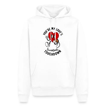 Valentinstag Fußball Paar Rugby Sport Liebe - Männer Premium Bio Hoodie - Weiß - Vorne - Nico (187cm)