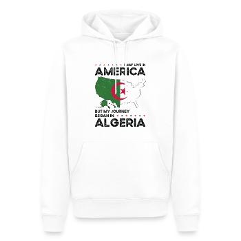 Geborener Algerier Algerien Amerikaner USA - Männer Premium Bio Hoodie - Weiß - Vorne - Nico (187cm)