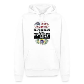 Né: Brésil, Brésil, Américain, États-Unis - Sweat à capuche Premium bio Homme - blanc - Devant - Nico (187cm)