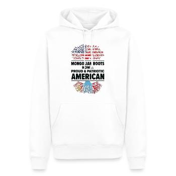 Né en Mongolie, Mongolie, Américain, États-Unis - Sweat à capuche Premium bio Homme - blanc - Devant - Nico (187cm)