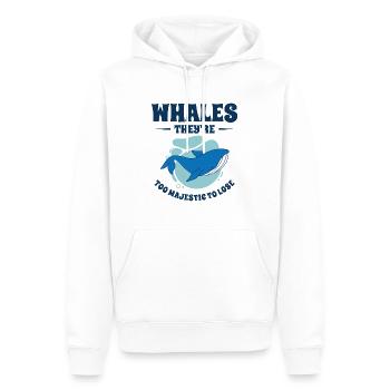 Journée mondiale de la conservation : Animaux marins de rorquals bleus - Sweat à capuche Premium bio Homme - blanc - Devant - Nico (187cm)
