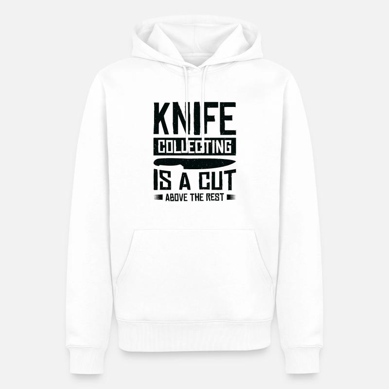 Couteaux collecteurs de couteaux - Sweat à capuche Premium bio Homme - blanc