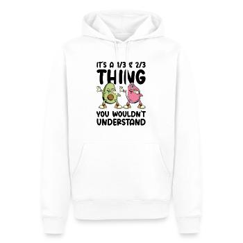 Keto Diet Avocat Fruit Ketogenic Diet Viande - Sweat à capuche Premium bio Homme - blanc - Devant - Nico (187cm)