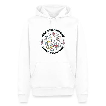 Science Thème Fête d’anniversaire Chimie - Sweat à capuche Premium bio Homme - blanc - Devant - Nico (187cm)