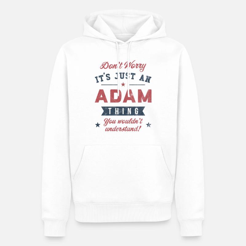 C’est un truc d’Adam - Sweat à capuche Premium bio Homme - blanc