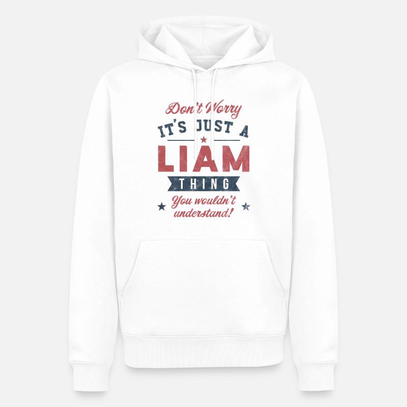 C’est un truc de Liam - Sweat à capuche Premium bio Homme - blanc