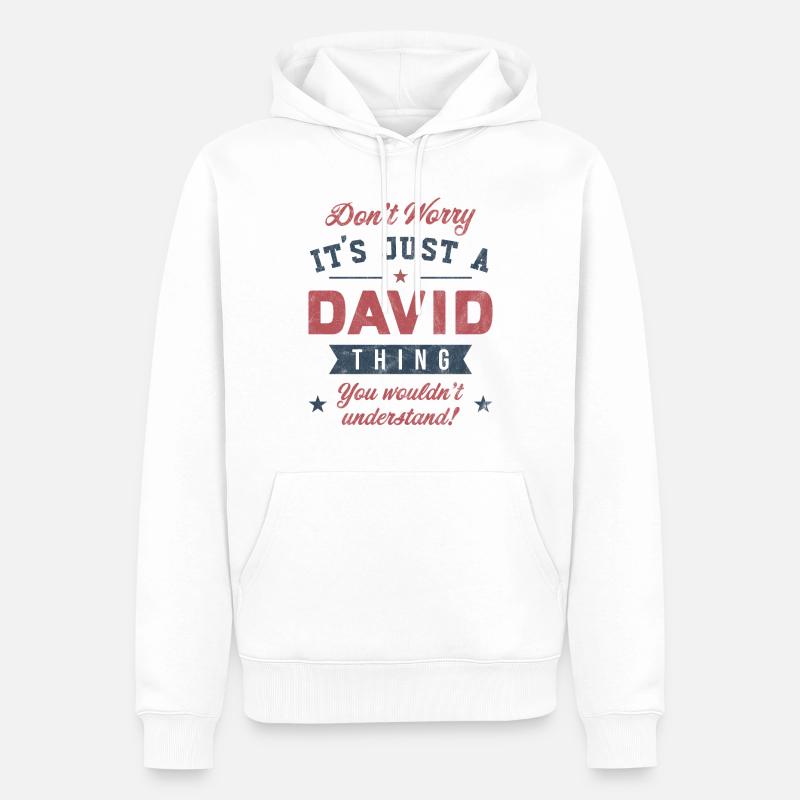 C’est un truc de David - Sweat à capuche Premium bio Homme - blanc