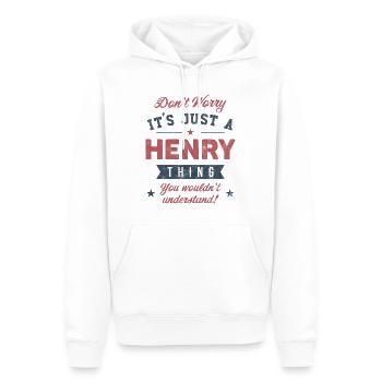 Es ist eine Henry-Sache - Männer Premium Bio Hoodie - Weiß - Vorne - Nico (187cm)