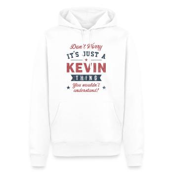 C’est un truc de Kevin - Sweat à capuche Premium bio Homme - blanc - Devant - Nico (187cm)