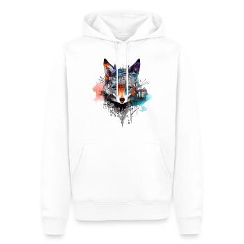 Fuchs Tierliebhaber Geschenk Wildtier Tier Motiv - Männer Premium Bio Hoodie - Weiß - Vorne - Nico (187cm)