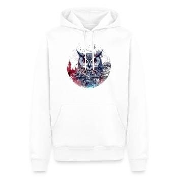 Owl Night Bird Bird Animal Gift Art - Men’s Premium Organic Hoodie - white - Front - Nico (187cm)
