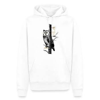 Owl Night Bird Bird Animal Gift - Men’s Premium Organic Hoodie - white - Front - Nico (187cm)
