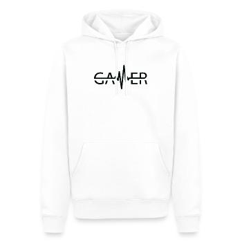 Gamer Heartbeat Videospiele Videospiele PC - Männer Premium Bio Hoodie - Weiß - Vorne - Nico (187cm)