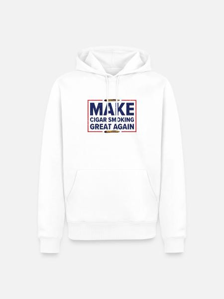 Zigarre Rauchen Zigarren Raucher - Männer Premium Bio Hoodie - Weiß