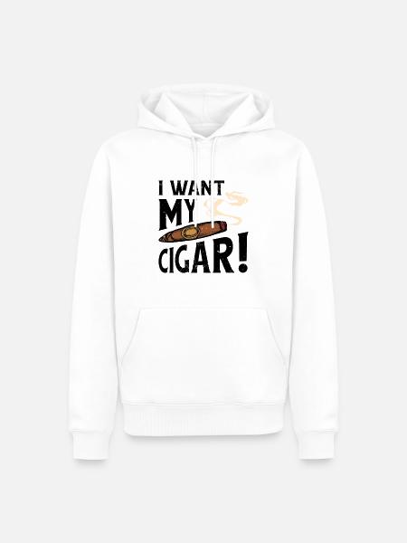 Zigarre Rauchen Zigarren Raucher - Männer Premium Bio Hoodie - Weiß