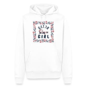 Tierhemd, Gator Girl Floral Alligator Design - Männer Premium Bio Hoodie - Weiß - Vorne - Nico (187cm)
