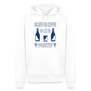 Blutgruppe Ouzo Positiv Griechenland Alkohol Humor - Männer Premium Bio Hoodie - Weiß - Vorne - Nico (187cm)