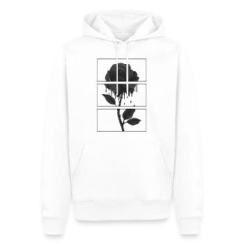 Chemise gothique, rose noire saignante Soft Grunge - Sweat à capuche Premium bio Homme - blanc - Devant - Nico (187cm)