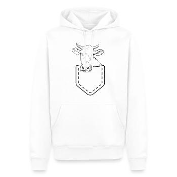 Chemise de vache, Cow In Pocket Farmcore Tee, Fan de vache - Sweat à capuche Premium bio Homme - blanc - Devant - Nico (187cm)