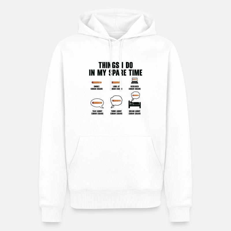 Zigarre Rauchen Zigarren Raucher - Männer Premium Bio Hoodie - Weiß