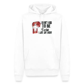 Schweizer Stolz Schweizer Fahne Gewachsen - Männer Premium Bio Hoodie - Weiß - Vorne - Nico (187cm)