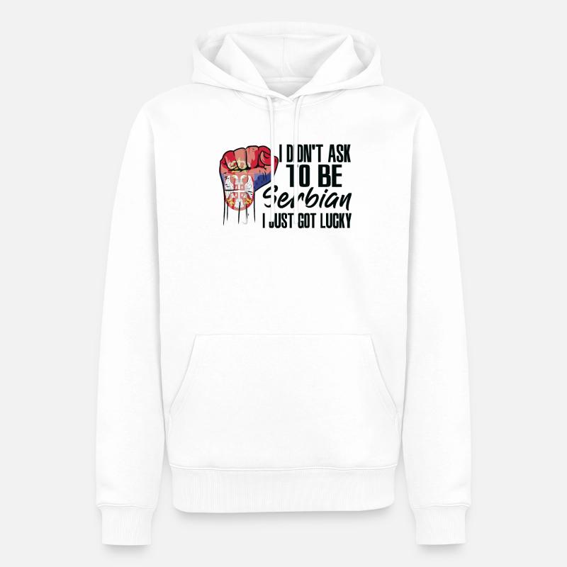 Fierté serbe Drapeau serbe cultivé - Sweat à capuche Premium bio Homme - blanc