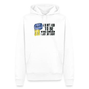 Ukrainischer Stolz Ukrainische Flagge Gewachsen - Männer Premium Bio Hoodie - Weiß - Vorne - Nico (187cm)