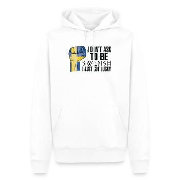 Fierté suédoise Drapeau suédois cultivé - Sweat à capuche Premium bio Homme - blanc - Devant - Nico (187cm)