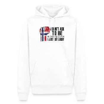 Fierté norvégienne Drapeau norvégien cultivé - Sweat à capuche Premium bio Homme - blanc - Devant - Nico (187cm)