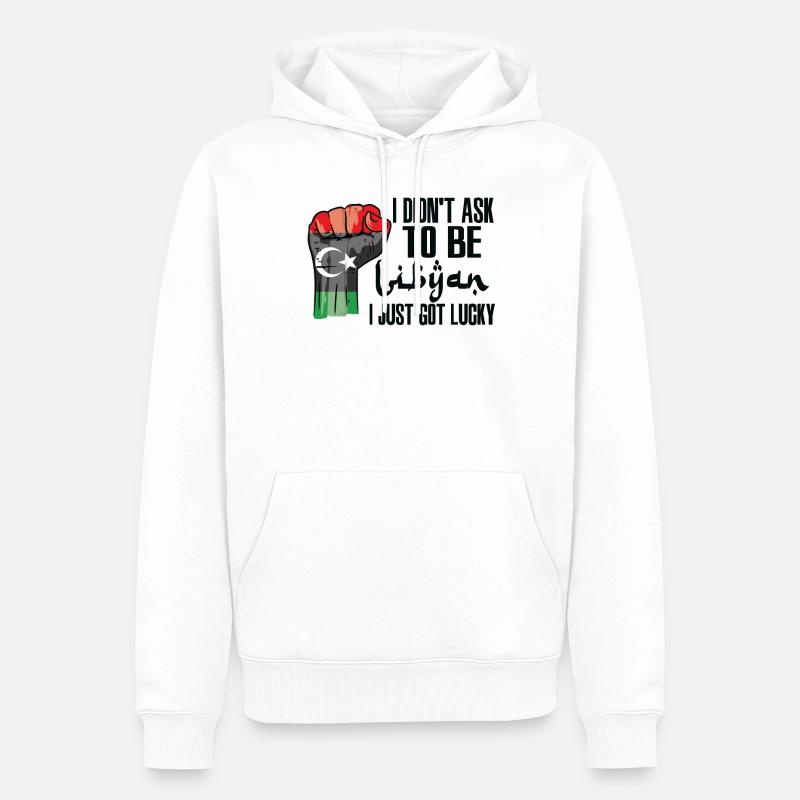 Libyscher Stolz Libysche Flagge Gewachsen - Männer Premium Bio Hoodie - Weiß